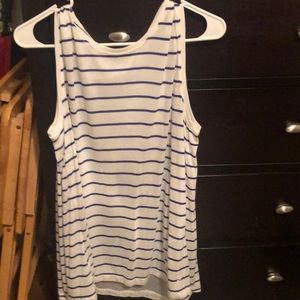 Lorna Jane blue white striped tank